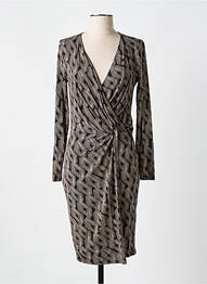 Robe mi-longue manches longues manches longues noir DESIRES femme