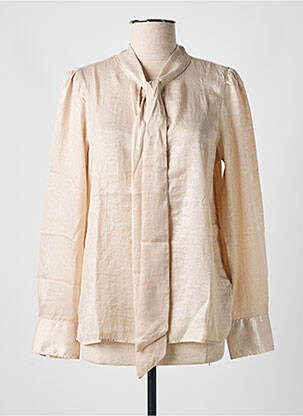 Blouse poignets boutonnés avec fente manches longues beige GARCIA femme