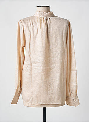 Blouse poignets boutonnés avec fente manches longues beige GARCIA femme