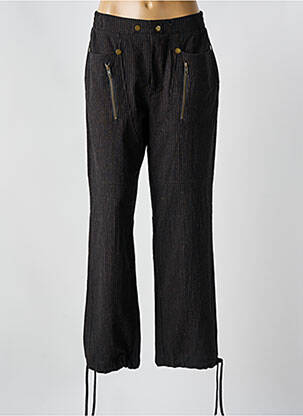 Pantalon droit tissage crêpe taille normale noir NÜ femme