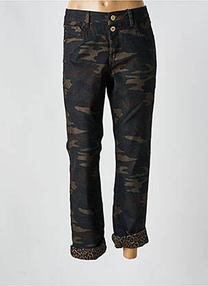 Jeans coupe droite stretch taille normale vert FREEMAN T.PORTER femme