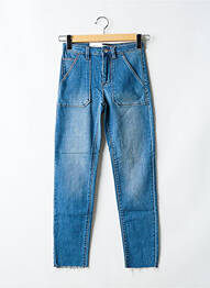 Jeans coupe droite taille haute taille haute bleu C'EST BEAU LA VIE femme