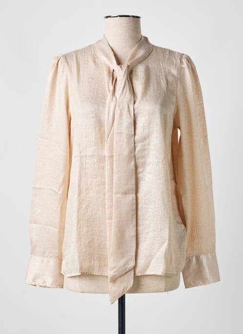 Blouse poignets boutonnés avec fente manches longues beige GARCIA femme