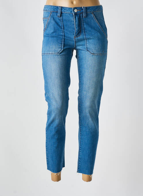Jeans coupe droite bleu C'EST BEAU LA VIE pour femme