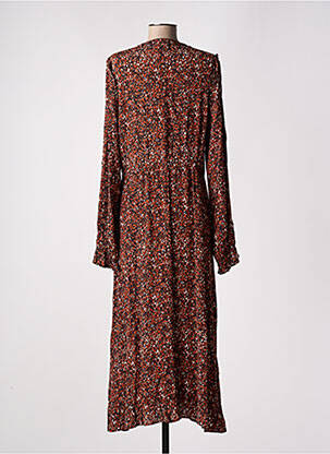 Robe longue imprimé fantaisie manches longues marron B.YOUNG femme