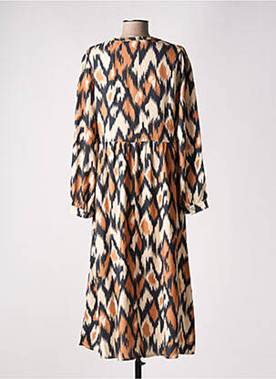 Robe longue manches longues manches longues orange C'EST BEAU LA VIE femme