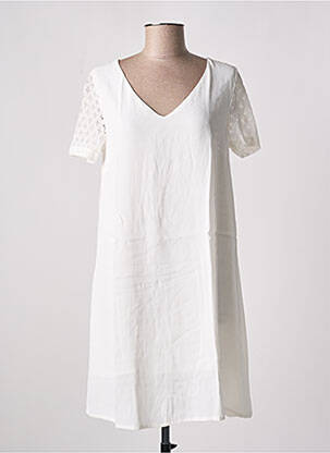 Robe courte manches courtes manches courtes beige ARTLOVE femme