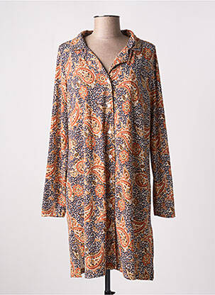 Chemise de nuit manches longues marron GISELA femme