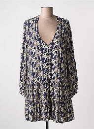 Robe courte coupe évasée manches longues bleu ARTLOVE femme
