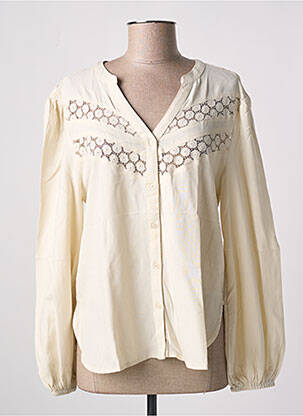 Chemisier tissage crêpe manches longues beige B.YOUNG femme
