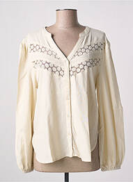 Chemisier tissage crêpe manches longues beige B.YOUNG femme