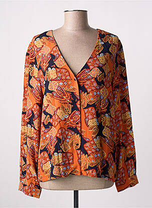 Chemisier imprimé fleurs manches longues orange ARTLOVE femme