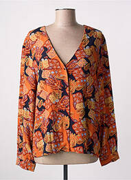 Chemisier imprimé fleurs manches longues orange ARTLOVE femme