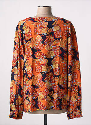 Chemisier imprimé fleurs manches longues orange ARTLOVE femme