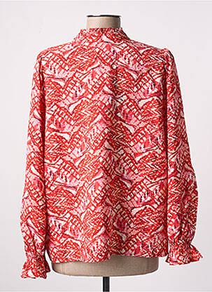 Blouse imprimé fantaisie manches longues rouge ICHI femme