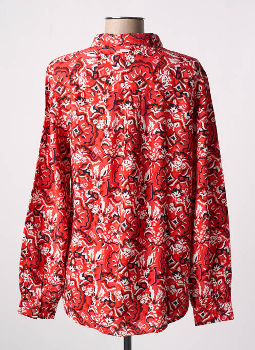 Chemisier imprimé fleurs manches longues rouge ICHI femme