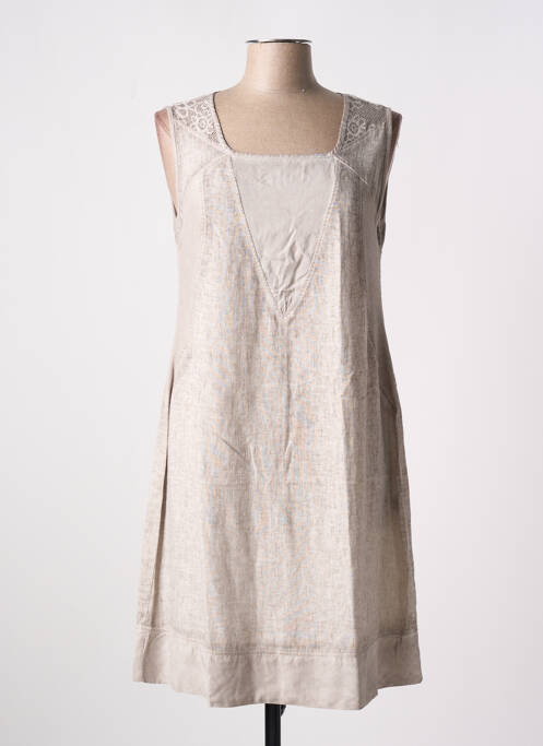 Robe mi-longue marron MALOKA pour femme