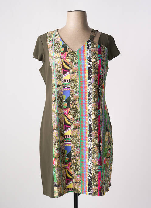 Robe mi-longue vert MALOKA pour femme