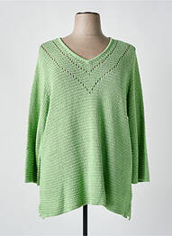 Pull coupe cintrée manches longues vert FRANSA femme