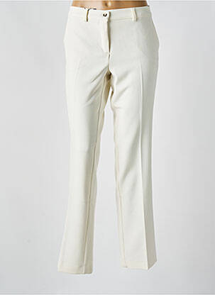 Pantalon chino fermeture zippée sous rabat boutonné beige LCDN femme