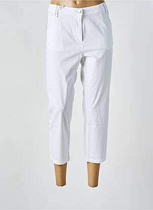 Pantacourt tissage popeline taille normale blanc AGATHE & LOUISE femme