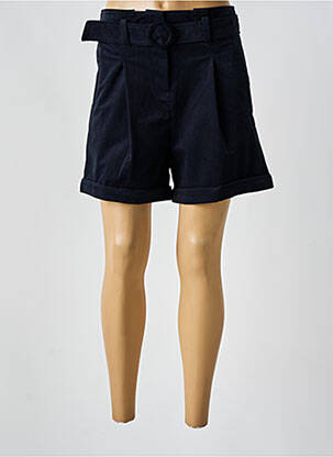 Short fermeture zippée sous rabat avec crochet taille haute bleu ARTLOVE femme