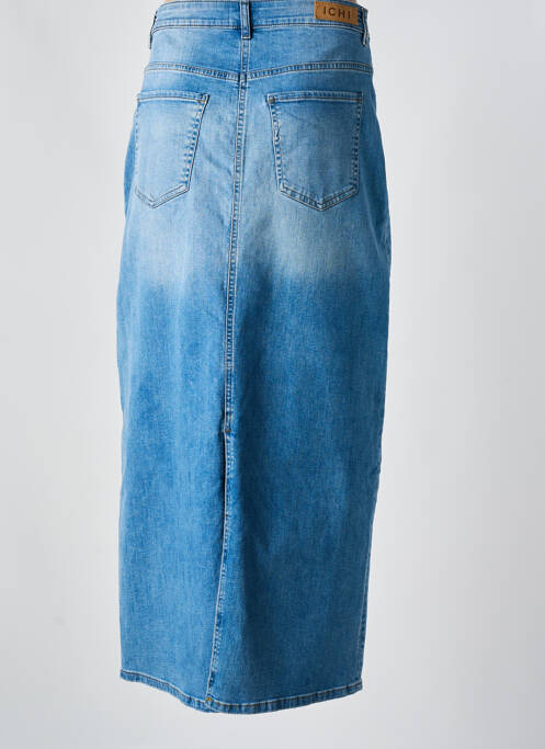 Jupe longue coupe droite bleu ICHI femme