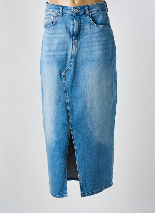 Jupe longue bleu ICHI pour femme