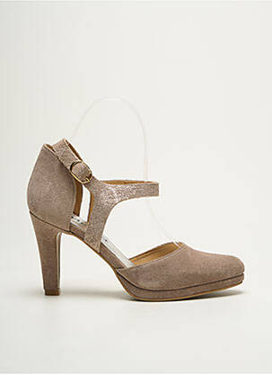 Escarpins nubuck talon de 7 à 9cm or MYMA femme