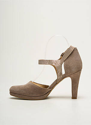 Escarpins nubuck talon de 7 à 9cm or MYMA femme