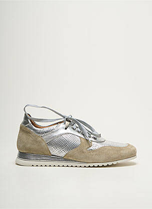 Baskets nubuck talon plat jusqu'à 3cm argent ADIGE femme