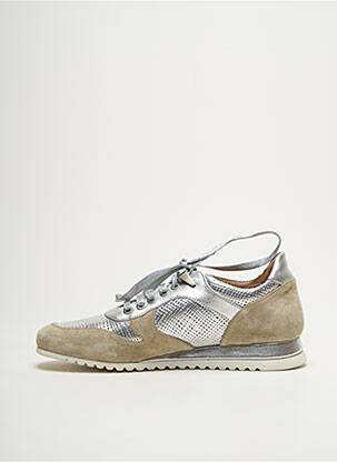 Baskets nubuck talon plat jusqu'à 3cm argent ADIGE femme