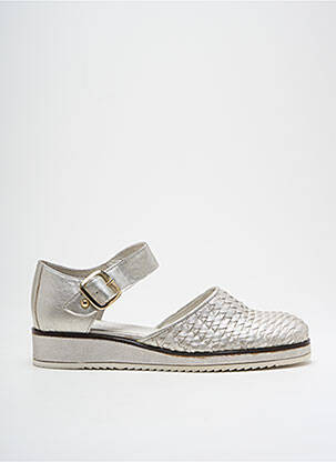 Sandales/nu pieds tissage satiné talon plat jusqu'à 3cm argent REGARD femme