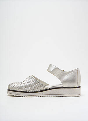 Sandales/nu pieds tissage satiné talon plat jusqu'à 3cm argent REGARD femme