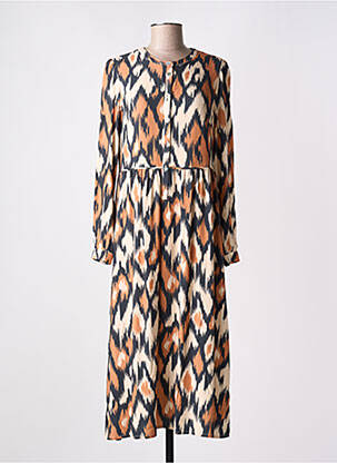 Robe longue manches longues manches longues beige C'EST BEAU LA VIE femme