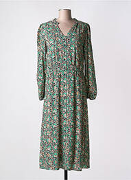 Robe longue manches longues manches longues vert C'EST BEAU LA VIE femme