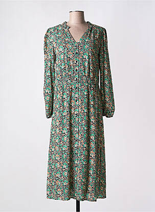 Robe longue manches longues manches longues vert C'EST BEAU LA VIE femme