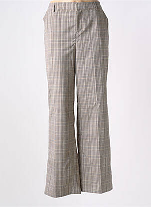 Pantalon droit fermeture zippée sous rabat boutonné beige CREAM femme