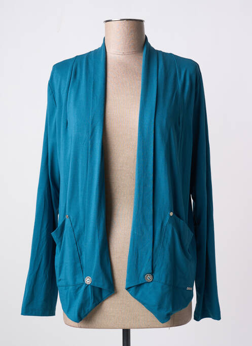 Gilet manches longues bleu MALOKA pour femme