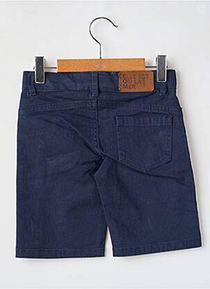 Bermuda tissage denim taille ajustable bleu ELLE EST OU LA MER garcon