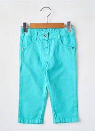Pantalon droit poches taille ajustable bleu BERLINGOT fille