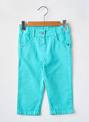 Pantalon droit poches taille ajustable bleu BERLINGOT fille
