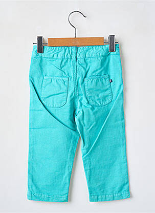Pantalon droit tissage popeline taille ajustable bleu BERLINGOT fille