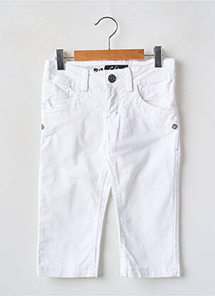 Pantalon droit fermeture zippée sous rabat boutonné taille ajustable blanc CKS fille