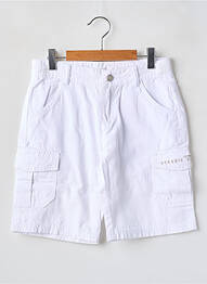 Bermuda tissage popeline taille ajustable blanc P'TITES CANAILLES garcon
