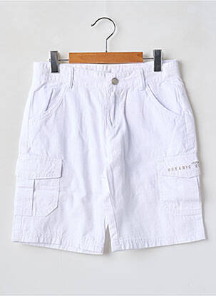 Bermuda tissage popeline taille ajustable blanc P'TITES CANAILLES garcon