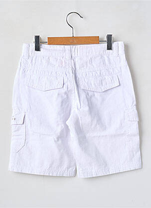 Bermuda tissage popeline taille ajustable blanc P'TITES CANAILLES garcon