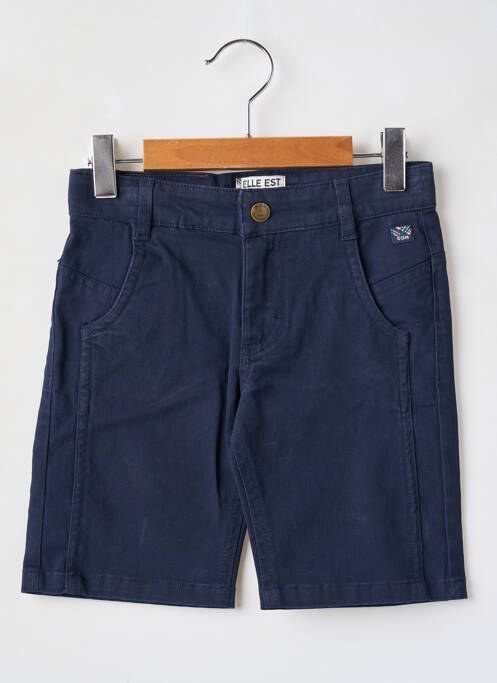 Bermuda tissage denim taille ajustable bleu ELLE EST OU LA MER garcon