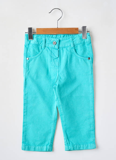 Pantalon droit poches taille ajustable bleu BERLINGOT fille