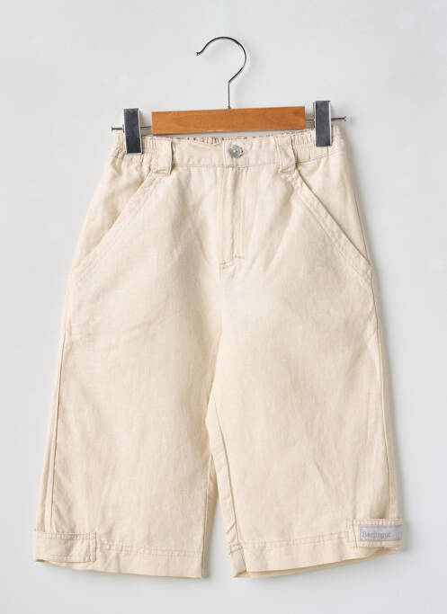 Bermuda fermeture zippée sous rabat boutonné taille élastique beige BERLINGOT garcon